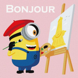 Картина по номерам для детей UN "Minions: Художник в Париже" 25*25см, термопакет, ТМ Идейка, Украина