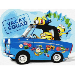 Картина по номерам для детей UN "Minions: Дорога в отпуск" 30*40см, термопакет, ТМ Идейка, Украина
