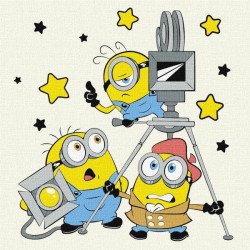 Картина по номерам для детей UN "Minions: Съемки фильма" 25*25см, термопакет, ТМ Идейка, Украина