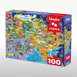 Игра-головоломка. Пазл Карта Украины, 100 элементов, ТМ Идейка, Украина
