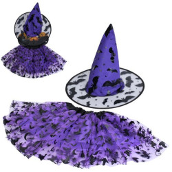 Аксессуары для праздника Хэллоуин/Halloween, костюм, юбка 31см, шляпа 37,5*37,5*32см, пак. 49,5*58,1см 