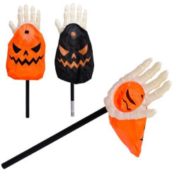 Аксессуары для праздника Хэллоуин/Halloween, сумка для конфет, рука скелета 54*14см+мешок 20см, 2 цвета 