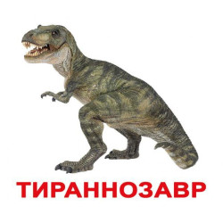 Картки великі російські з фактами, ламіновані "Динозаври" 20шт, в пак. 16,5*19,5см, Україна, ТМ Вундеркінд з пелюшок
