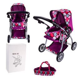 Коляска для куклы, жел., демис, трансф, 60*58*35см, люлька-перен., корзинка, рег.выс.до ручки 33*58см