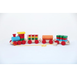 Паровоз та 3 вагони (ящики, цистерна, колоди), Komarovtoys (P 203)