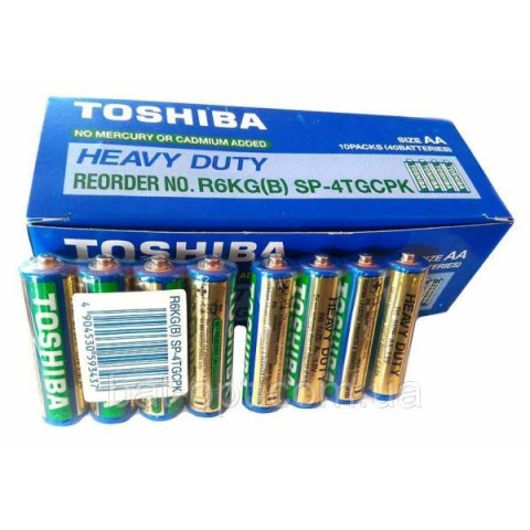 Батарейка Toshiba R6-S4, AA сольова синя, ЦІНА ЗА УП. 40ШТ арт: 059343