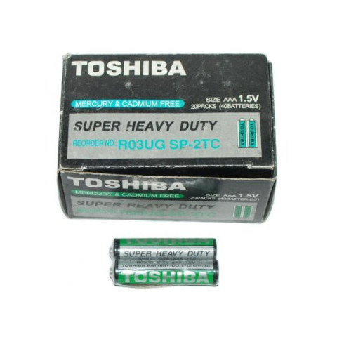 Батарейка Toshiba R03-S2, AAA сольова синього кольору, ЦЕНА ЗА УП. 40ШТ