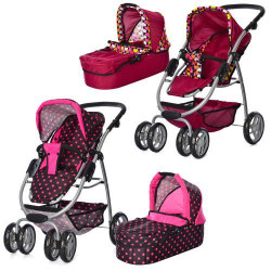 Коляска металева, класика, поворот, кошик, люлька-перенесення, регульована ручка AToys (9662)