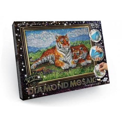 Алмазна мозаїка Diamond mosaic Тварини. Тигри, 30х40см,  Danko Toys (DM-01-07)