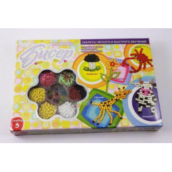 Набор Бисер средний, в коробке 20х29х3см, Danko Toys (Б6-3) 