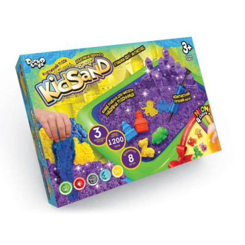 Набір для творчості Danko Toys Кінетичний пісок 1200 г + пісочниця (KS-02-02U)