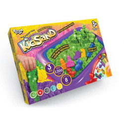 Кінетичний пісок Kid Sand 1200 г + пісочниця, в коробці 19х26х7см, Danko Toys (KS-02-02) 