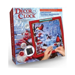 Вышивка лентами и бисером Decor Clock Часы 3, в коробке 33х33см, Danko Toys (DC-01-03) 