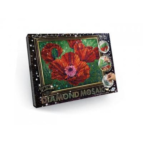 Алмазна мозаїка Diamond mosaic Квіти. Маки, 20х30см,  Danko Toys (DM-02-04)