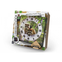 Вышивка гладью Embroidery clock Часы 1, мулине и бисером, в коробке 32х32х4см, Danko Toys (EC-01-01)