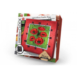 Вышивка гладью Embroidery clock Часы 5, мулине и бисером, в коробке 32х32х4см, Danko Toys (EC-01-05)