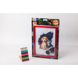 Вишивка хрестиком Cross stitch на канві 15, з рамкою, на планшеті 41,5х27х3см, Danko Toys (VKB-01-15) 