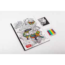 Розмальовка Антистрес з фломастерами, пак. 35*21см