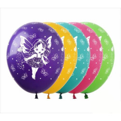 Шарики 12" "Фея", 5 сторон, ЦЕНА ЗА УП/ 50ШТ, пак. 20*15см