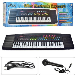 Синтезатор 74,5см, 44 клавіші, мікрофон, демо, запис, від мережі, 2 види, в кор.