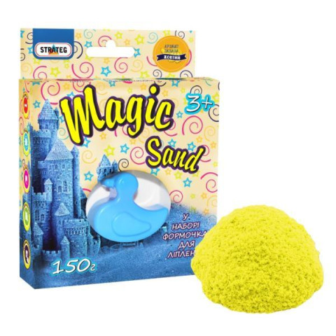 Кинетический песок  Magik sand, голубой, 150г, в коробке 14х11х3см, Strateg (39306S) 