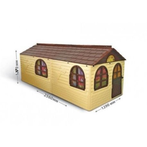 Будиночок зі шторками Doloni 120х256х129 см Коричнево-бежевий (02550/22)