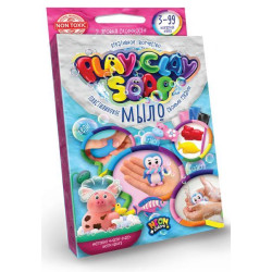 Виготовлення мила Набір Пластилінове мило PLAY CLAY SOAP маленький, укр., в коробці 9х15х2,5см, Danko Toys (PCS-02-01U) 