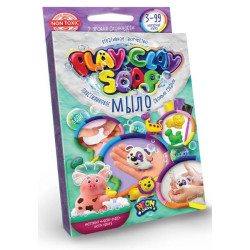 Виготовлення мила Набір Пластилінове мило PLAY CLAY SOAP маленький, укр., в коробці 9х15х2,5см, Danko Toys (PCS-02-02U) 