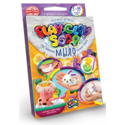 Виготовлення мила Набір Пластилінове мило PLAY CLAY SOAP маленький, укр., в коробці 9х15х2,5см, Danko Toys (PCS-02-03U) 