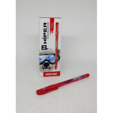 Ручка масляна Hiper Inspire, 0,7 мм, червона, ЦІНА ЗА УП. 10ШТ, в кор. 15*5*2см, арт: HO-115 червоний