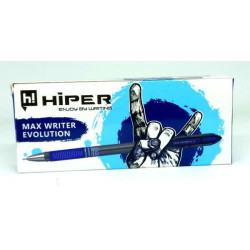 Ручка маслянная Hiper Max Writer Evolution, 0.7мм, 2500м, синяя, цена за уп., в уп.10шт., в кор. 6*15*2,5см, ТМ Hiper