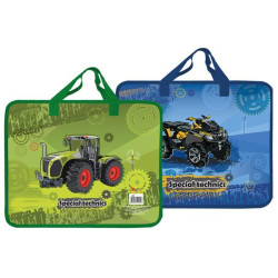 Папка пластиковая "Kidis", с текстильными ручками на молнии, 26*32см 