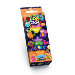 Набір Кульковий пластилін BUBBLE CLAY Fluoric, укр., в коробці 16х6х2см, Danko Toys (BBC-FL-6-01U,02U) 