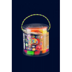 Набор Тесто для лепки Flouric, укр., флуорисцентный, 13 цветов, в тубе 10х9х9см, Danko Toys (TMD-FL-12-01U) 