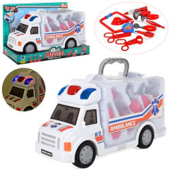 Машинка швидка, 34см, інструменти, звук, світло, батарейка, кор. 35*23*14,5см, ст: 661-172