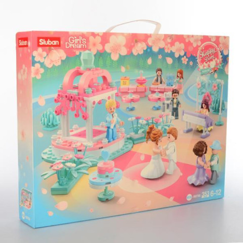 Конструктор "SLUBAN" Весілля, кафе, фігурки, 353 дет, в кор. 42,5*33,5*7см  арт: M38-B0768