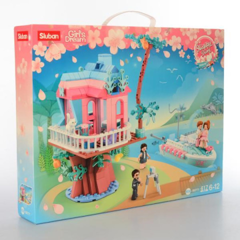 Конструктор "SLUBAN" Будинок, катер, фігурки, 417 дет., в кор. 42,5*33,5*7см  арт: M38-B0771