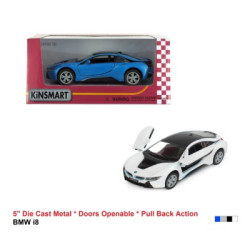 Машина метал. "Kinsmart" "BMW I8",  инерц., откр. двери, 1:36, 4 цвета, в кор. 16*8,5*7,5см