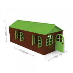 Будиночок зі шторками Doloni 120х256х129 см Коричнево-зелений (02550/24)