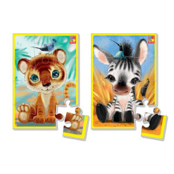 Мягкие пазлы А5 "Зебрик и львенок", укр., пакет. 23,6*16,2см, ТМ Vladi Toys, Украина