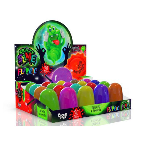 Слайм лизун Crazy Slime Fluoric колба, 8*5см русявий.
