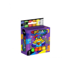 Крейда для малювання на асфальті, тонка, 18шт, укр., кор. 7*11*4см