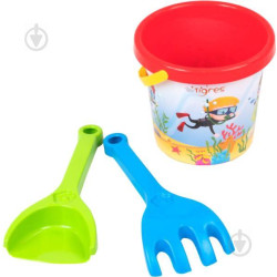 Набор для песка с термонаклейкой, 3 элемента, в сетке 20*10см, ТМ Wader