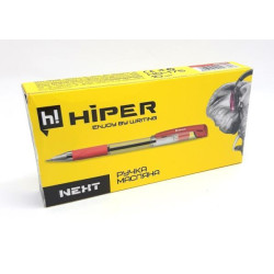 Ручка маслянная Hiper Next, 1,0 мм, 4 км, красная, ЦЕНА ЗА УП. 10ШТ, ТМ Hiper