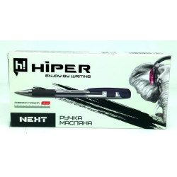 Ручка маслянная Hiper Next, 1,0мм, 4км, черная, ЦЕНА ЗА УП. 10ШТ, ТМ Hiper