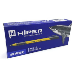 Ручка маслянная Hiper Shark, 0,7мм, черная, ЦЕНА ЗА УП. 10ШТ, в кор. 15*7*12см