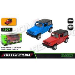 Машина метал. "АВТОПРОМ", 1:42 JEEP WRANGLER, 3 цвета, откр.двери, в кор. 14,5*6,5*7см 