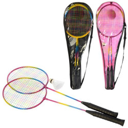 Бадминтон железный ракетки 2шт, 64,5см, волан, радуга, 2цвета, чехол 67*21*3см