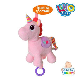 Підвіска на коляску, одноріг, 26см, LIMO TOY, шуршалка, розтяжка, муз, арт: C08233CN-2