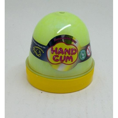 Лізун-антистрес ТМ Mr.Boo Hand gum жовтий, 120 г, в баночку. 7*6см